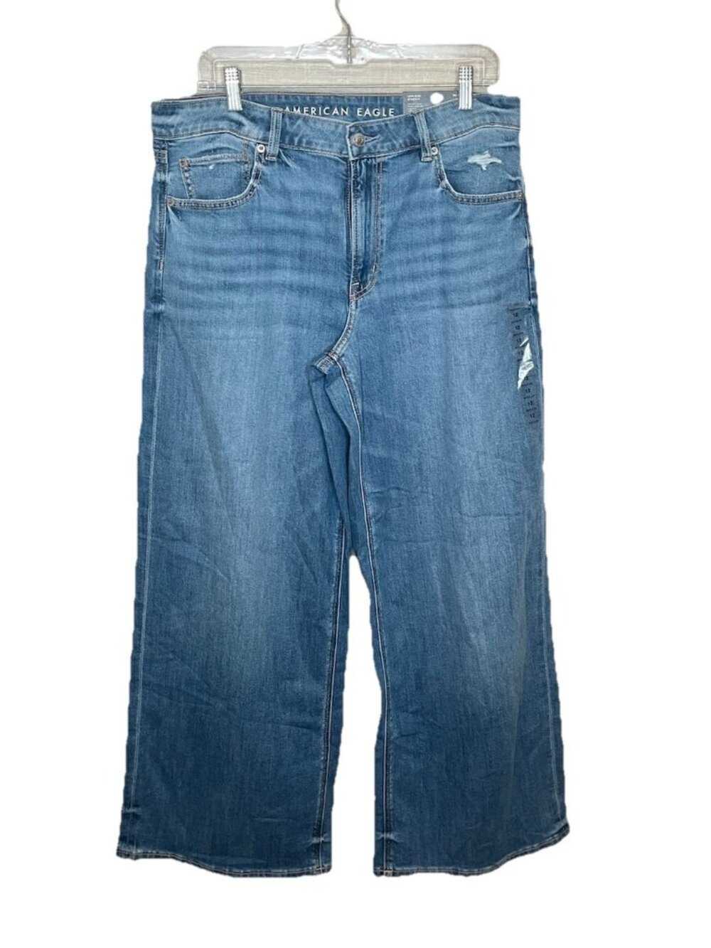 NWT American Eagle Dreamy Drape Baggy Wide Leg Jeans Low Rise Sz 12 Y2K 90s